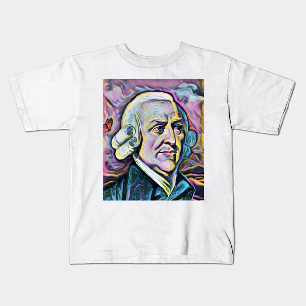 Adam Smith Portrait | Adam Smith Artwork 10 Kids T-Shirt by JustLit